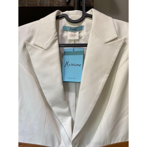 Marciano / Guess Faux Leather Blazer Cream 0 NWT - Picture 3 of 10